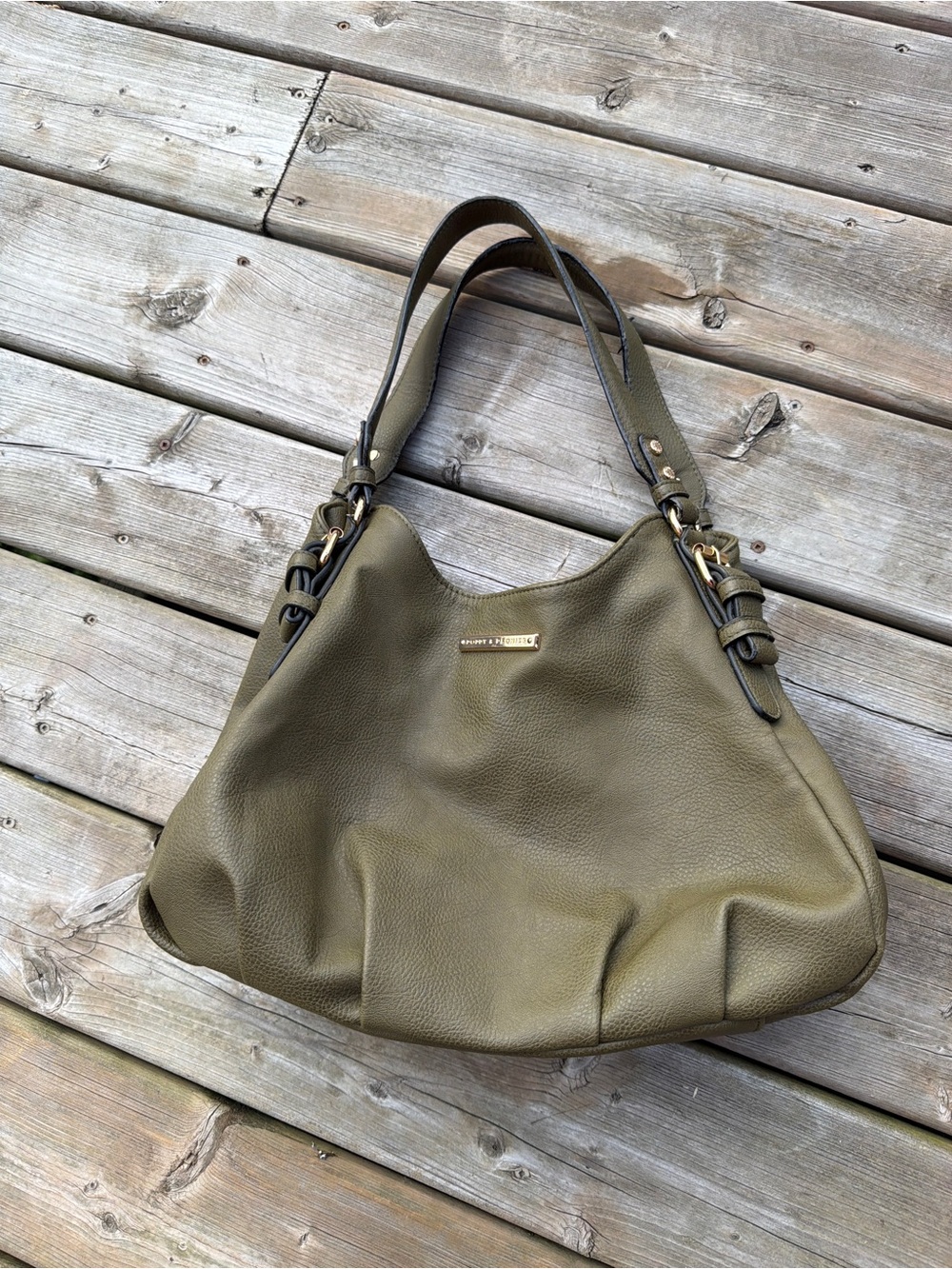 Poppy & Peonies Olive Green Hobo Shoulder Bag - Picture 15 of 16